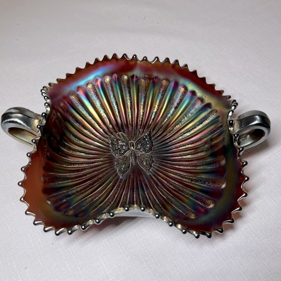 Antique Amethyst NORTHWOOD Carnival Nappy Dish. Candy. Trinkets. Pickles. - Picture 1 of 6